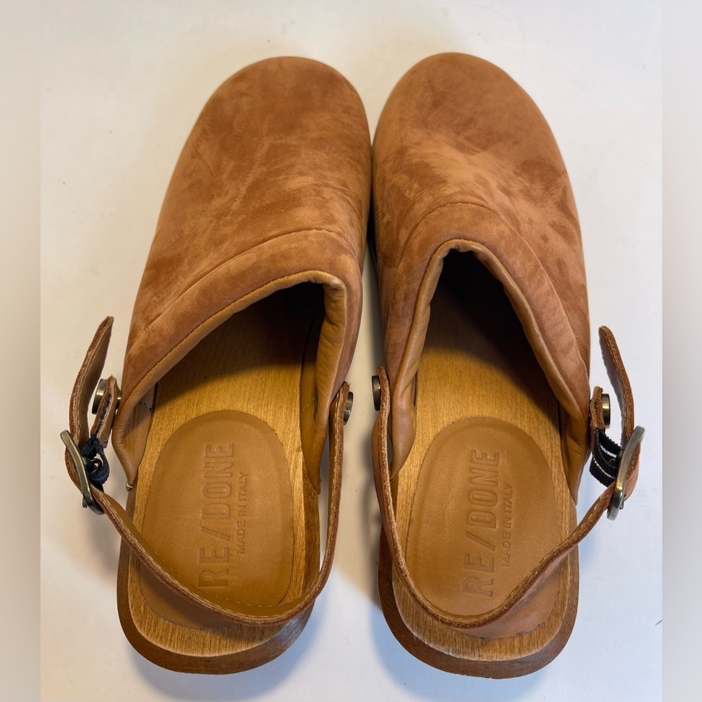 NWOT RE/DONE 70s Suede Platform Clogs Size 37 EU (6.5 US) Made in Italy